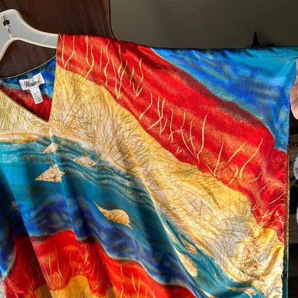 Winlar Kaftan One Size Fits Most 41" W x 48" L Bohemian Maxi Dress Robe Tunic - Picture 6 of 11